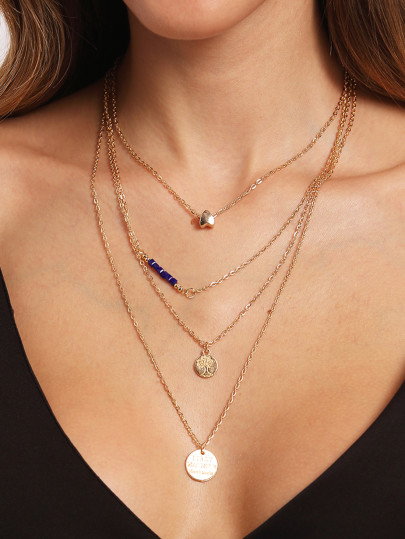 Charm Pendant Wrap Link Necklace