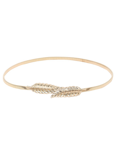 ceinture élastique motif feuille -doré