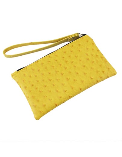 Tasche PU mit Clutch - gelb