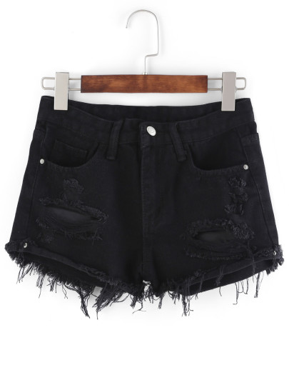 short en denims -Noir