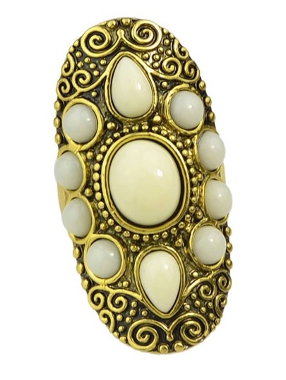 bague en métal de femme -beige