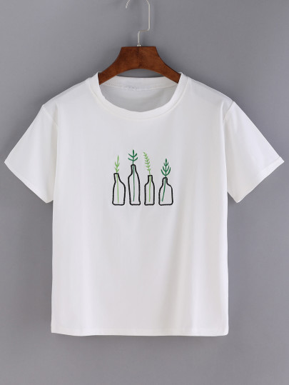 Bottle Embroidered T-shirt
