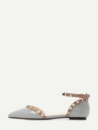 Sandales à brides avec rivets -gris