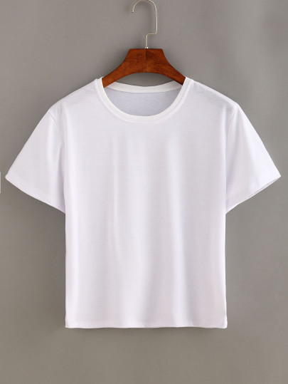 T-Shirt casuale con maniche corte - bianco