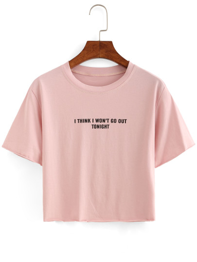 T-shirt court motif lettres