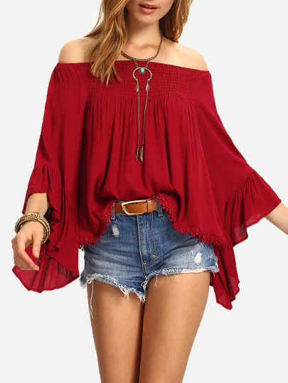 Off-The-Shoulder Bell Sleeve Top