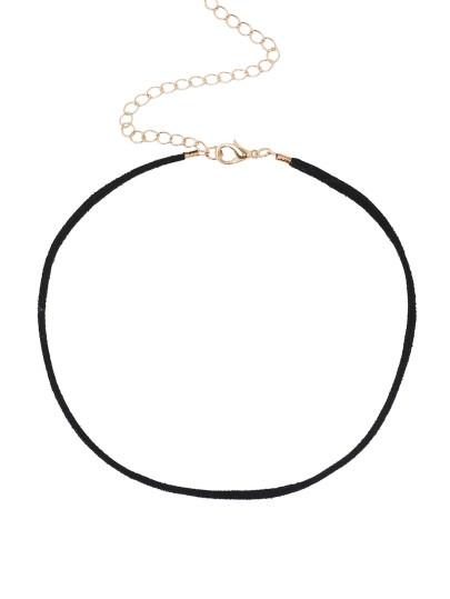 Collana Nera Scamosciato Finto