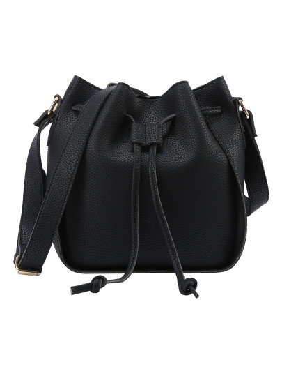 Sac en similicuir avec lien de serrage -noir