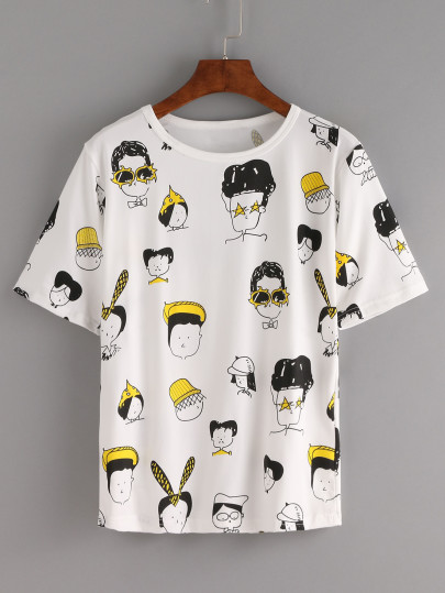 Comic Portrait Print Tee