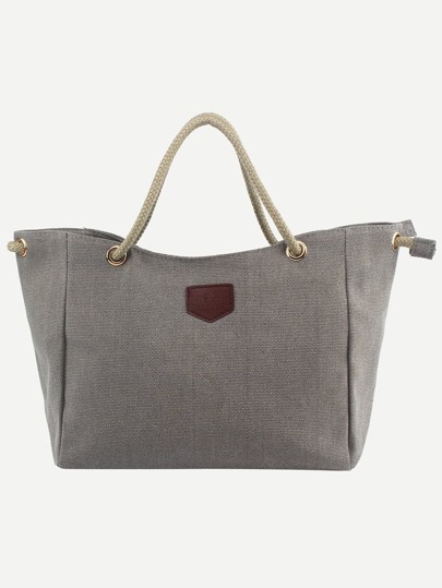 Tote Tasche aus Segeltuch kontrast Griff