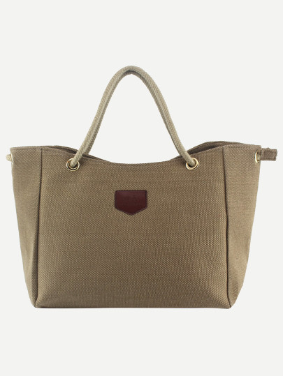 Tote Tasche aus Segeltuch kontrast Griff