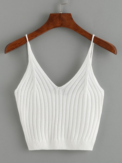 Top court en tricot - blanc
