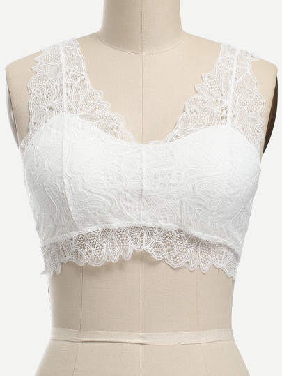 Sujetador encaje racerback -blanco