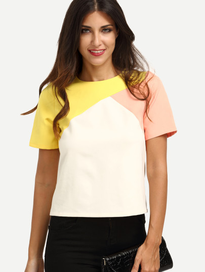 Camiseta manga corta con cremallera - multicolor