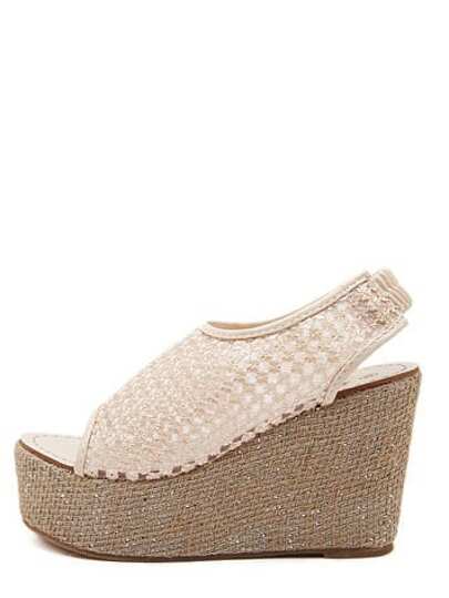 Cuña hueca peep toe - rosa