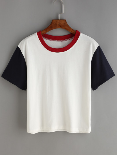 Contrast Sleeve Ringer Tee