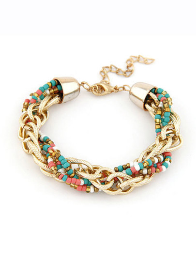 Bracelet en chaîne avec perles