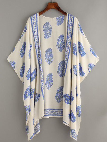 Kimono vintage estampado -beige
