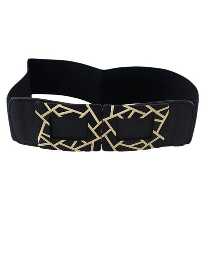 Black Elastic Hollow Out Belt
