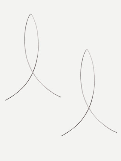 Silver Minimalist Hollow Fish-shaped Earrings