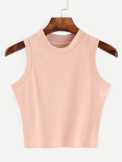 Top escote redondo tank - rosa