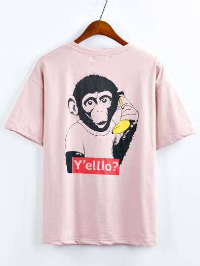 Graphic Print Drop Shoulder T-shirt