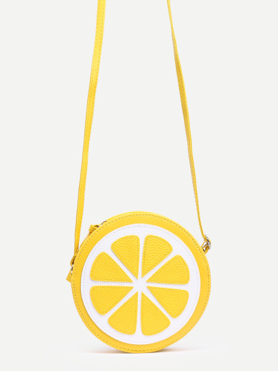 Yellow Lemon Shaped Crossbody Bag
