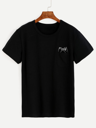 T-Shirt mit Druck - schwarz