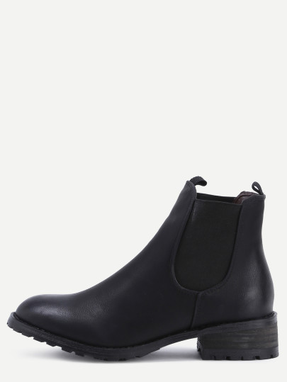 Botines con detalle elástico - negro