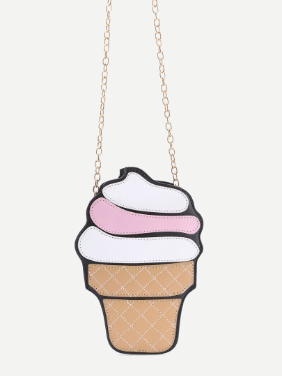 Bolso bandolera con cadena en forma de helado