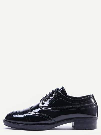 Chaussures à semelle compensé verni - noir