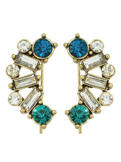 Rhinestone Fancy Long Hanging Stud Earrings