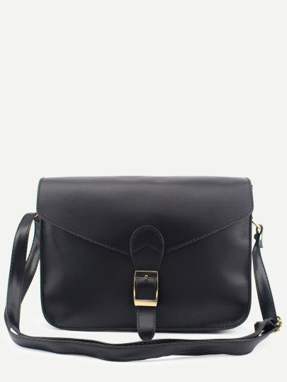 Bolso bandolera hebilla de correa - negro
