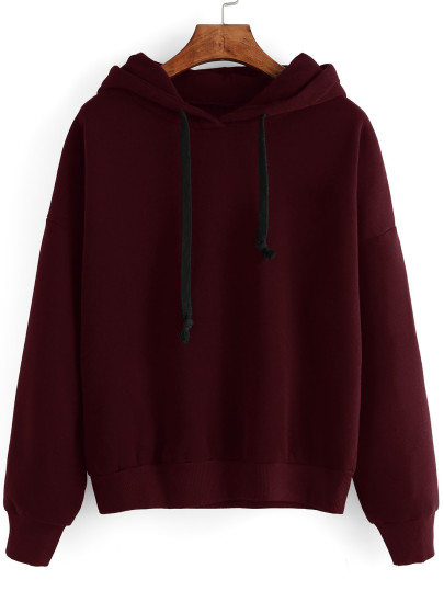 Kapuzensweatshirt Drop Schulter - burgund rot