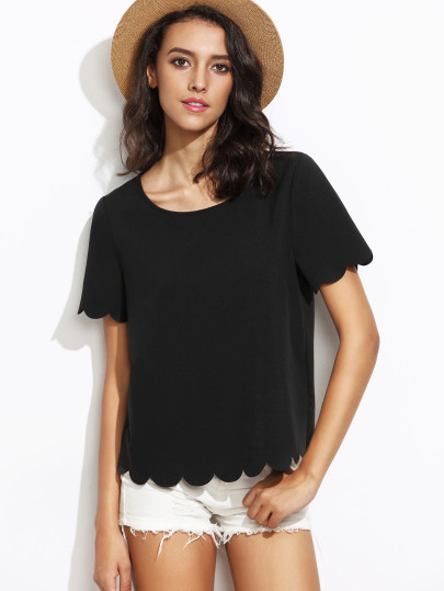 Scallop Hem Top