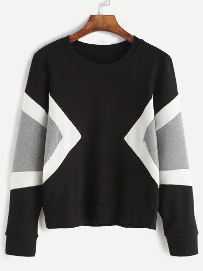Contrast Panel Sweatshirt