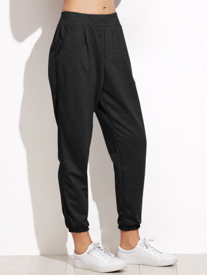 Pantalones con cintura elástica - negro