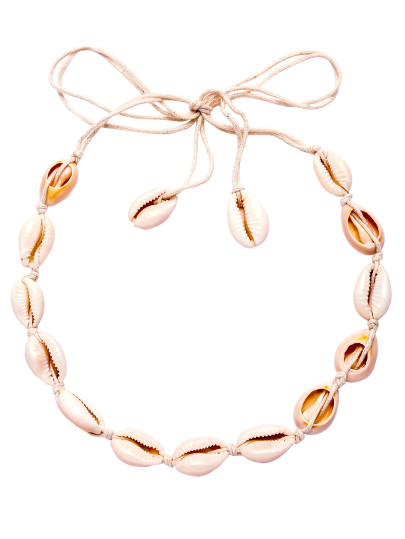 Collier ras-de-cou en coquille porcelaine - blanc