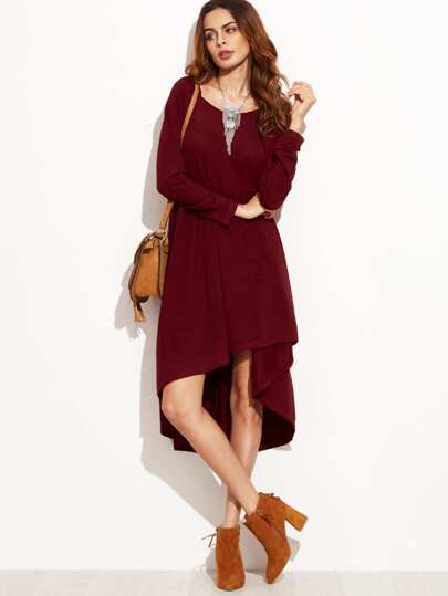 Hooded High Low Babydoll Dress