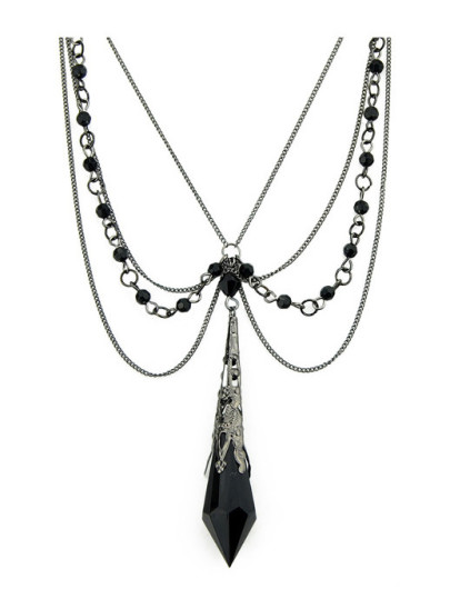 Handmade Black Main Stone Gothic Necklace