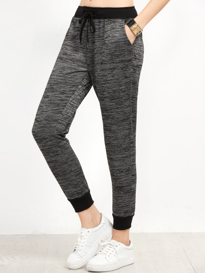 Contrast Trim Space Dye Pants
