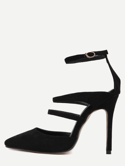 Chaussures à talon en suédé bout pointu - noir