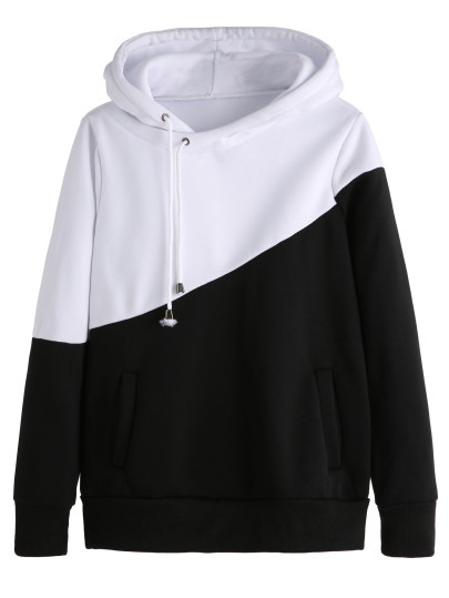 Felpa Con Cappuccio E Tasche - Blocco Di Colore