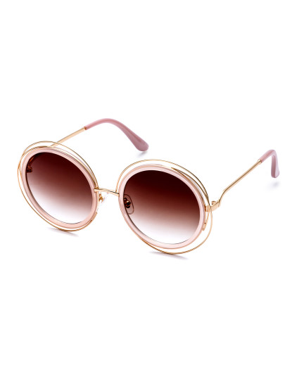 Pink Frame Round Lens Sunglasses