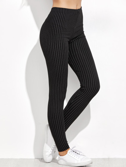 Vertical Striped High Waist Leggings