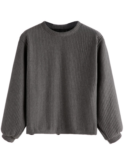 Ribbed Knit Sweatshirt