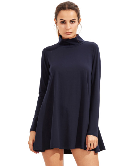 Robe décontractée manche longue marine