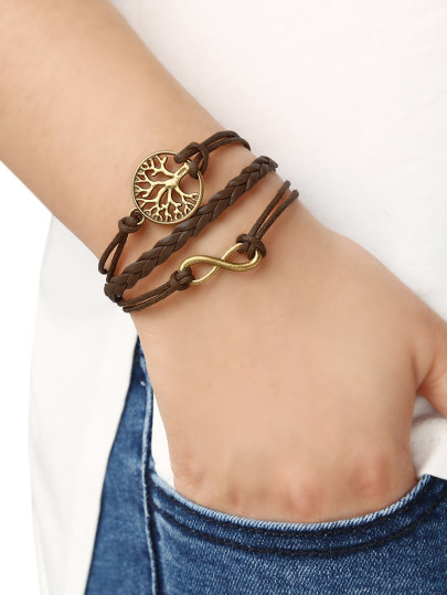 Brown Braid Tree Bracelet