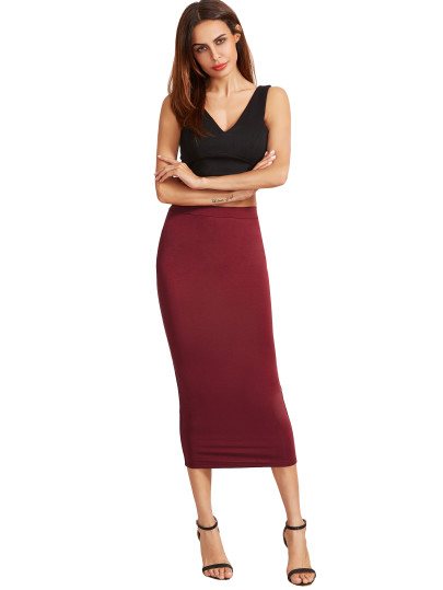 Jupe fourreau taille haute