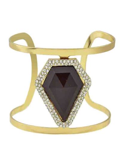 Bracelet large en strass - café